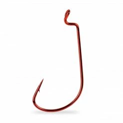 Mustad Red Mega Bite Wide Gap Offset Worm Hook 25 Pack Tackle