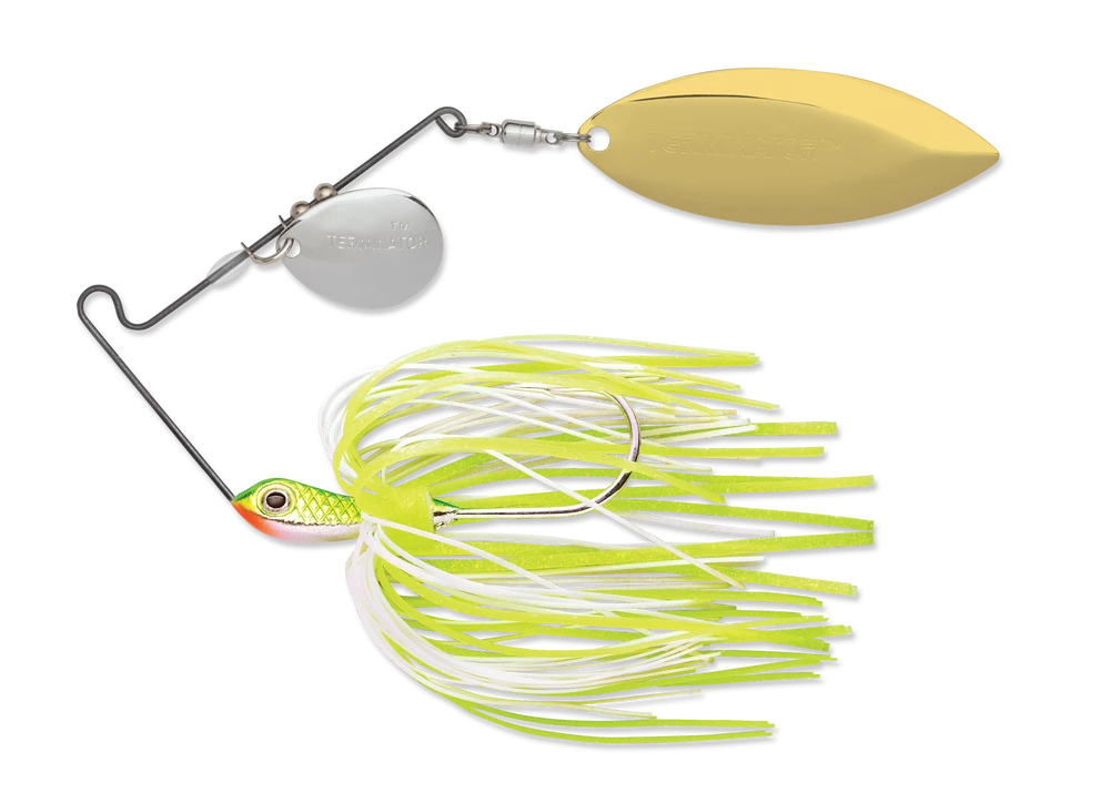 Baits Terminator Super Stainless Spinnerbait Colorado Willow 1/4 Oz. 4 Baits Terminator Super Stainless Spinnerbait Colorado Willow 1/4 Oz.