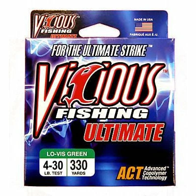 Vicious Fishing Vicious Ultimate Monofilament Fishing Line 250-330 Yards Lo-Vis Green 3 Vicious Fishing Vicious Ultimate Monofilament Fishing Line 250-330 Yards Lo-Vis Green