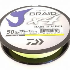 Daiwa J-Braid X4 Braided Line 150 Yards Fluorescent Yellow